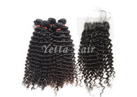 No Shedding No Tangle Mongolian 8A Virgin Hair With Kinky Curly Lace Closure